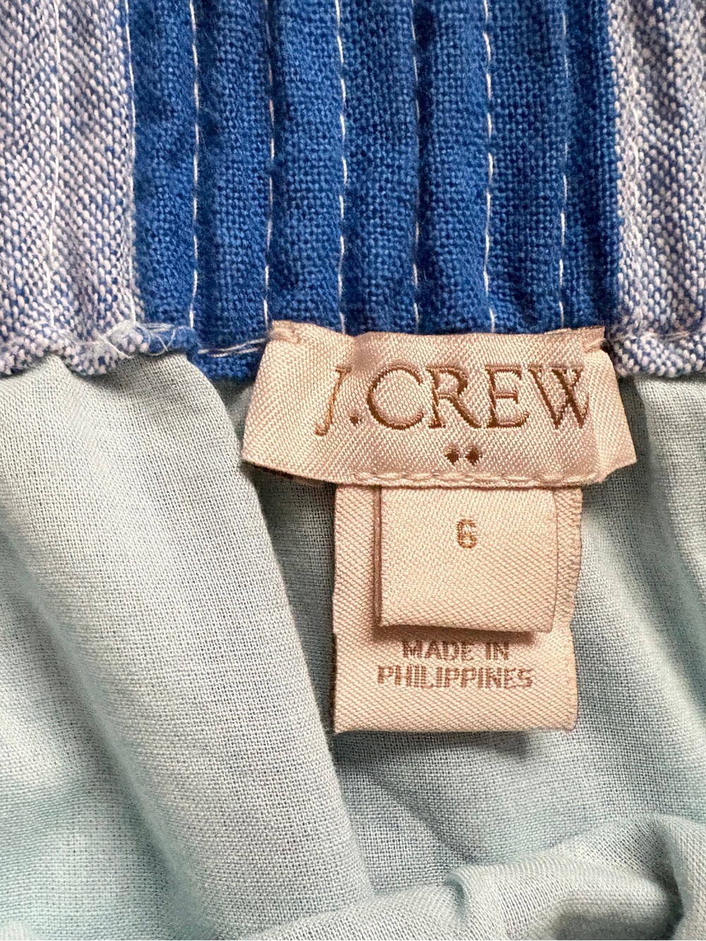 J.Crew Linen-Cotton Mini Skirt blue & white oversized gingham checkers sz S EUC - Picture 11 of 14